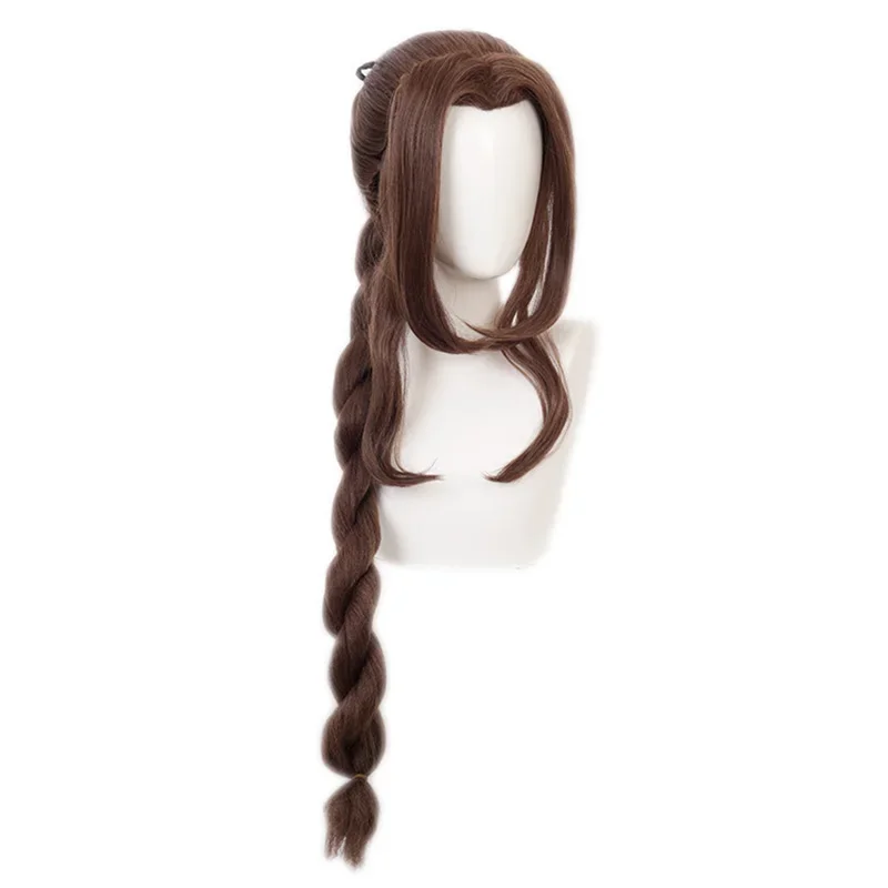 Aerith Cosplay Wig Game Role Play Heat Resistant Synthetic Hair Man Woman Halloween Party Anime Convention Costume Accessories