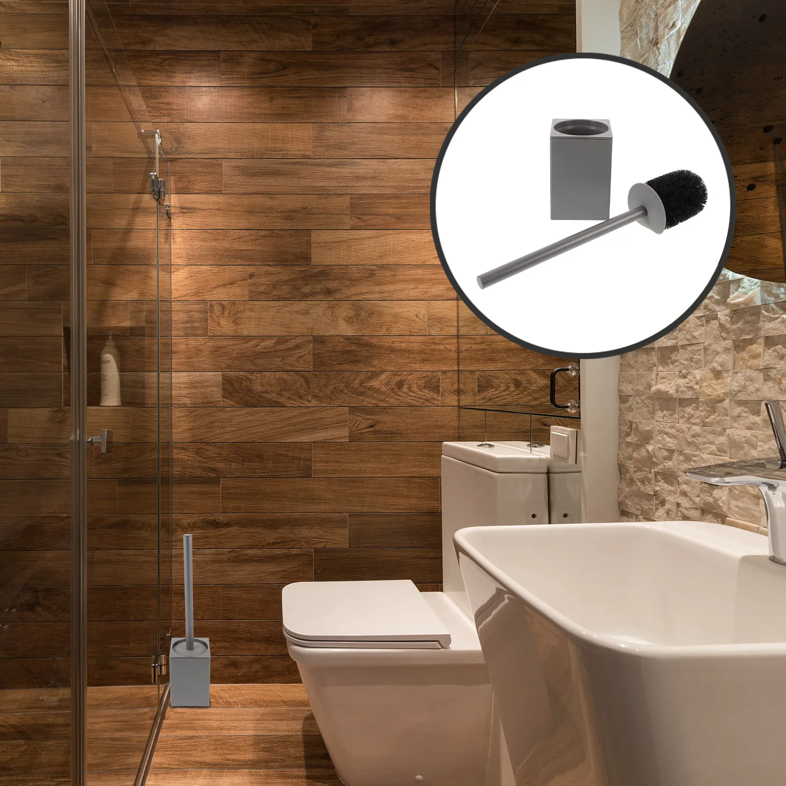 

Набор для чистки унитаза без сверления: щетка и держатель, черные инструменты для уборки ванной, щетка с длинной ручкой для домашнего использования, для унитаза