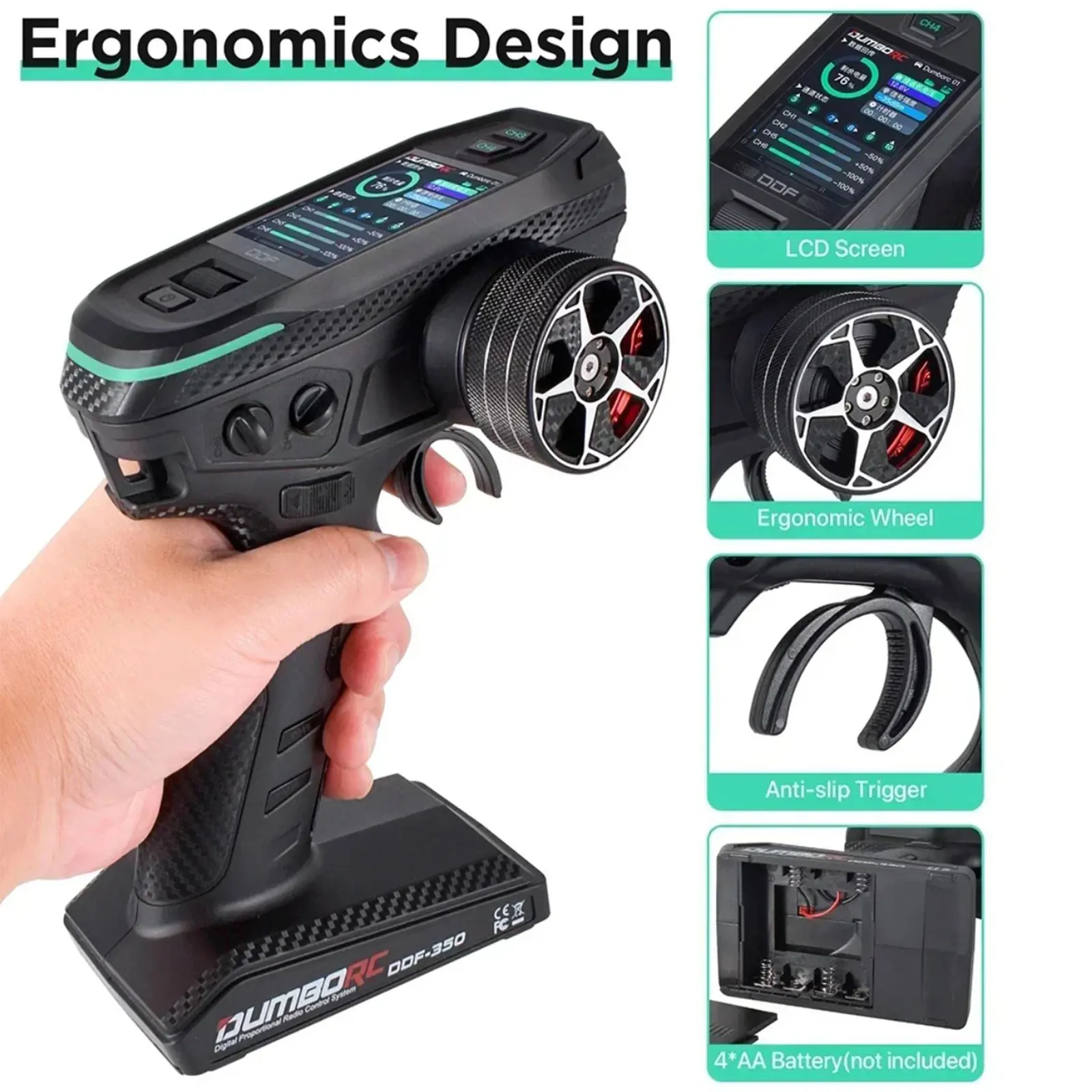 Dumbo RC X6 X4 X6P 2.4G 6CH Transmitter w/ X6FG Gyro X6F Receiver for 1/16 1/10  MJX RC CAR Upgrade Remote Control With Gyro