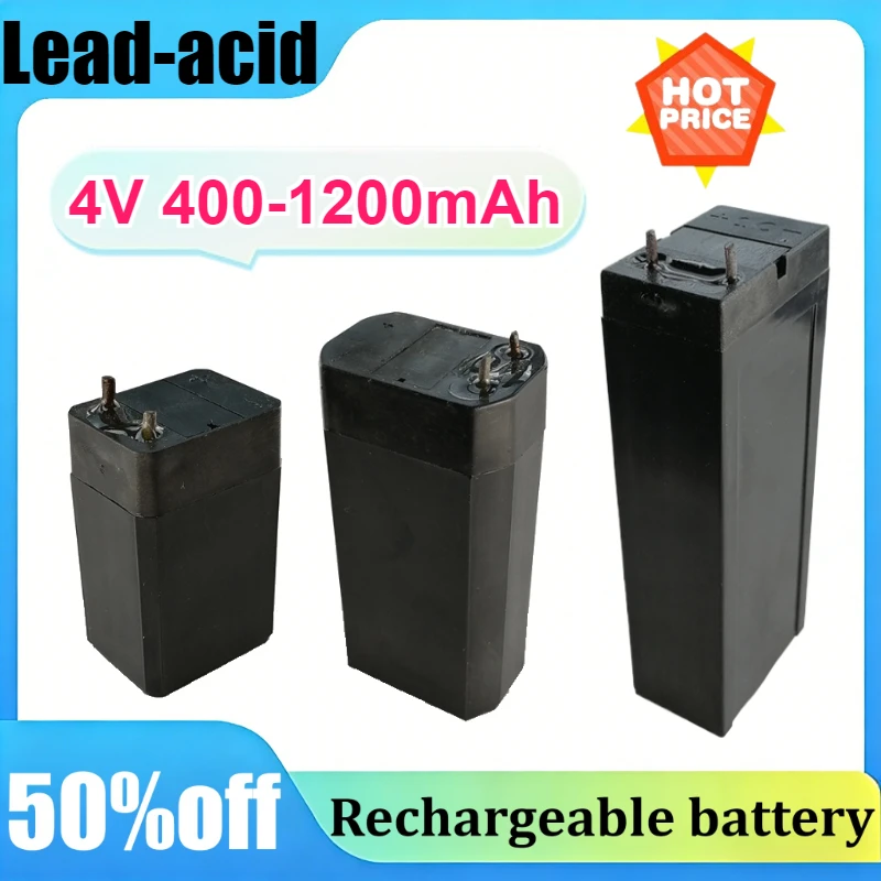 

4V Lead-Acid Rechargeable Battery Rectangular for Electric Mosquito Swatter LED Desk Lamp Headlamp Speaker Flashlight