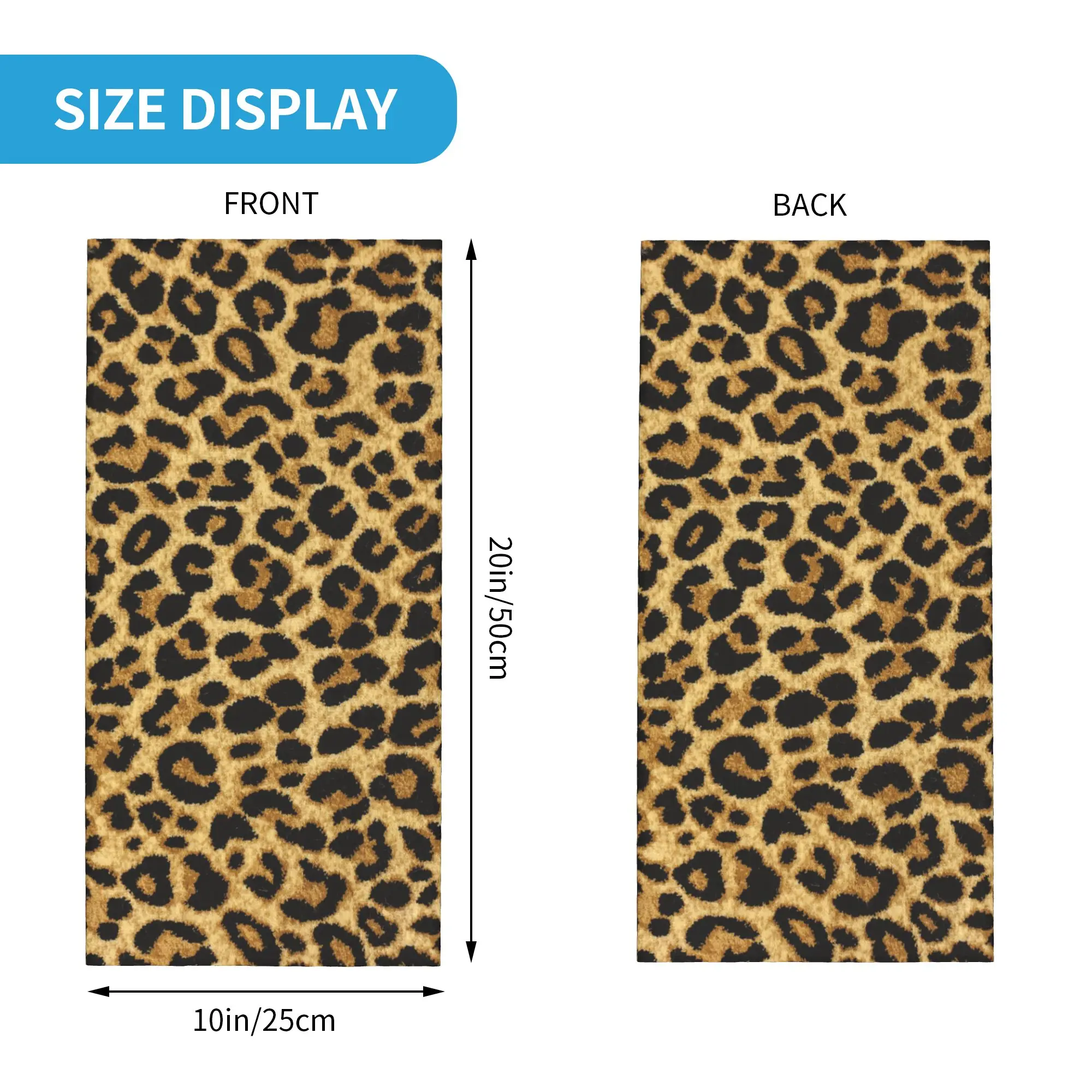Leopard Spotted Print Winter Headband Neck Warmer Women Men Hiking Hunting Tube Scarf Animal Cheetah Pattern Face Bandana Gaiter