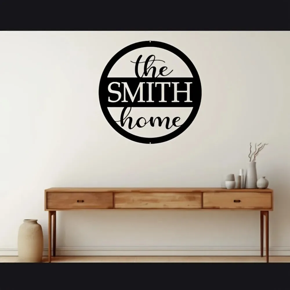 CIFbuy Custom Name Iron Metal Plaque, 2D Flat, Indoor Outdoor Porch Patio Farmhouse Holiday Decor Gift view 2