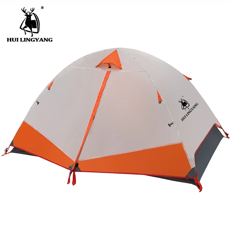 HLY ​​​​​​​2Persons Double Layers Aluminum Pole Tent Wind and Rain Proof Professional Outdoor Camping Portable Hiking Mountain