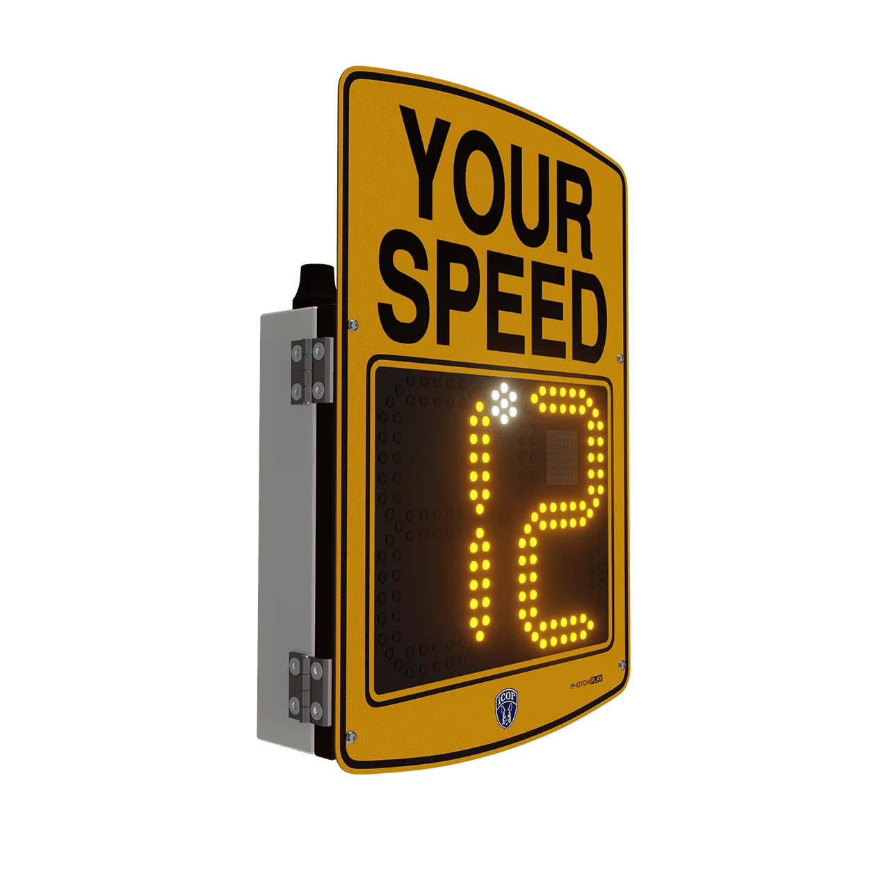 Solar Radar Speed Limit Sign Aluminum High Visibility Reflective LED Overspeed Reminder Traffic Sign Custom Printing Supported