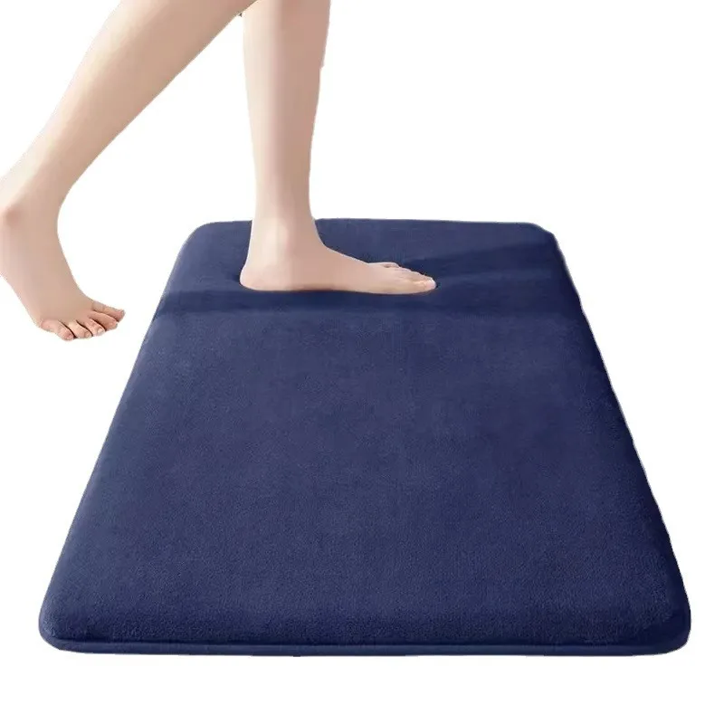 High Quality Fashion Absorbent Soft Floor Mat Non Slip Bath Mat Anti Slip Coral Velvet Bathroom Door Mat Home Decoration