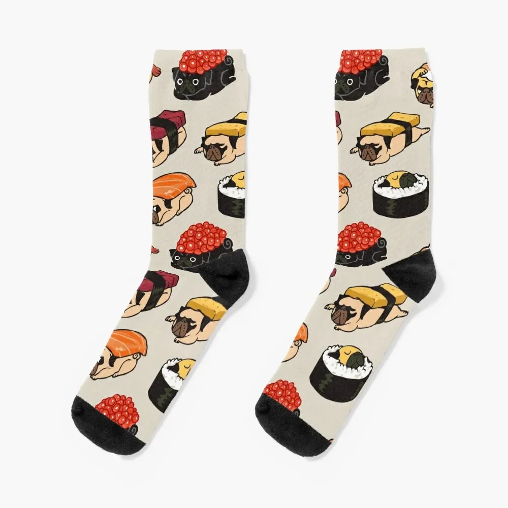 

Sushi Pug Socks Toe sports football cotton Mens Socks Women's