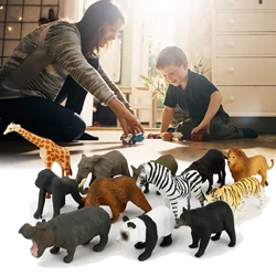 12 Pcs Wild Animals Figurines Realistic Looking Animals Models Toys Jungle Wild Animals Plastics Learning Educational Toys For