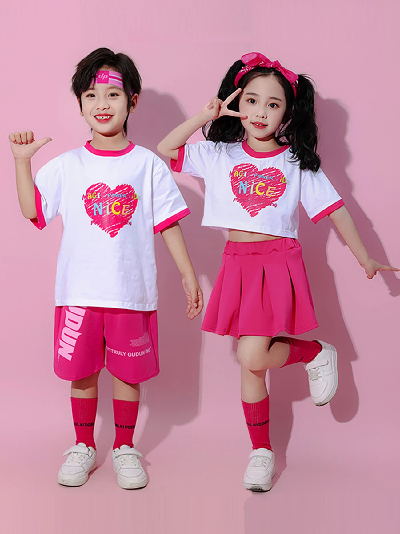 Children's Performance Outfit Primary School Speech Competition Short Sleeve Set Kindergarten Color Block School Uniform