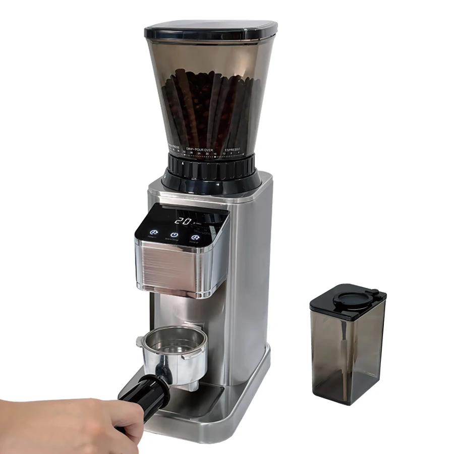 

Электрическая коммерческая кофемолка для кофейных зерен с лезвиями из нержавеющей стали 304, LED-дисплеем, для домашнего и уличного использования