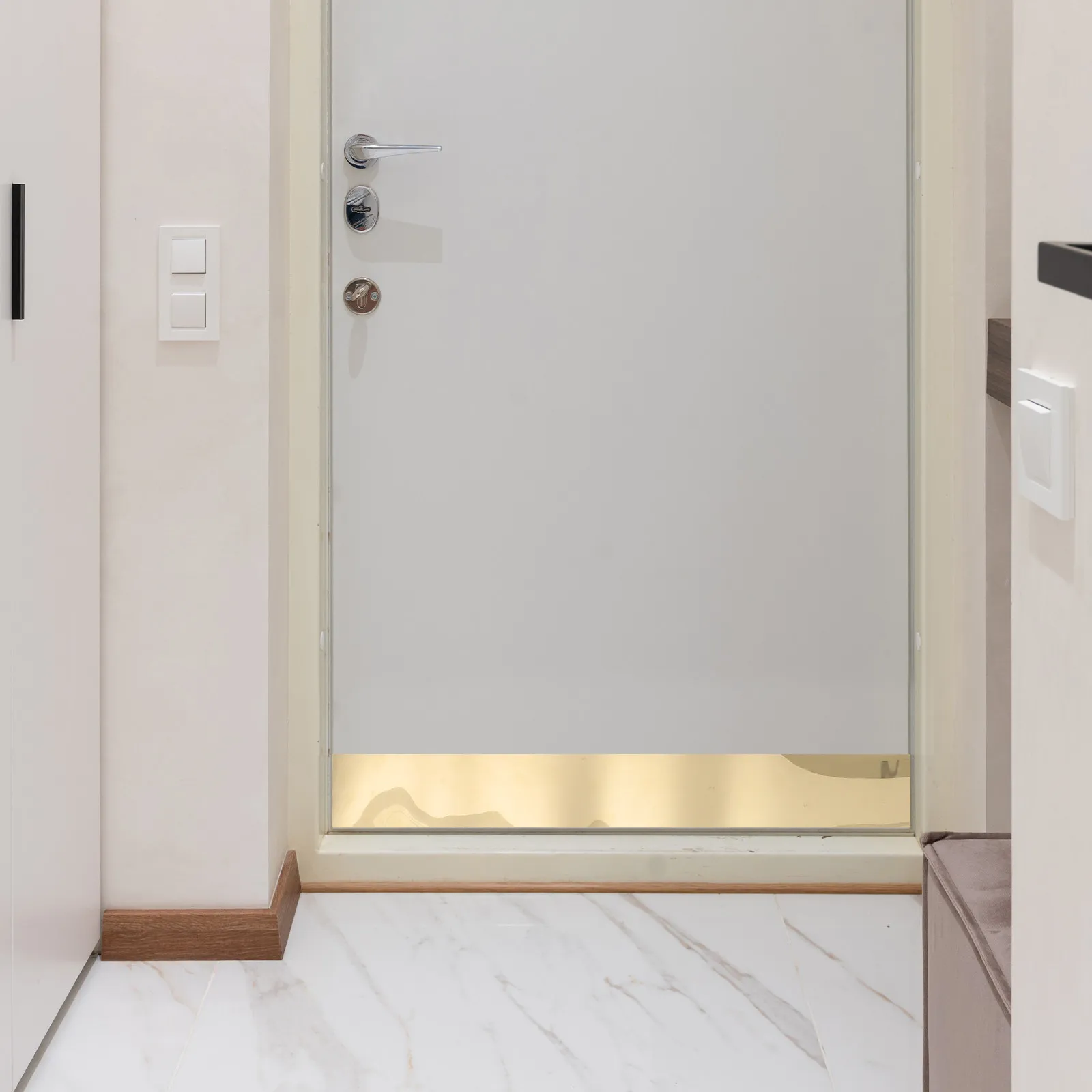 Self Adhesive Stainless Steel Door Bottom Protector Plate Peel Stick Kick Plate Metal Guard 39.37x3.94 Inch Entrance Interior