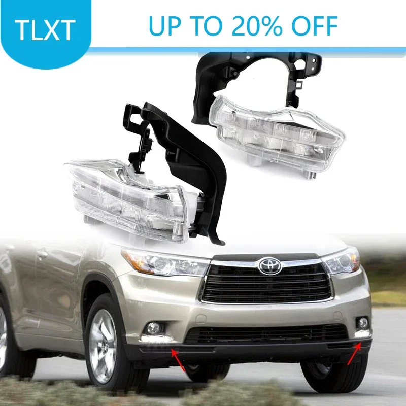 

Для Toyota Highlander 2014 2015 2016 светодиодные DRL светодиодные противотуманные фары фары дальнего света передний бампер противотуманные фары TO 2562100 ДО 2563100