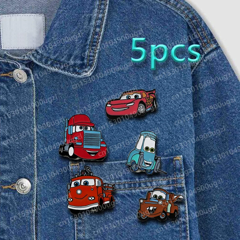 Hot Disney Cartoon Creative Car Brooch Q Edition Cool Lapel Enamel Pins Racing Metal Badge To Decorate Clothing Individuality