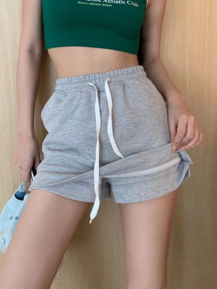

Women's Casual Color Sports Skirt Pants High Waist Pure Color Sportswear ort A-Line Gown with Bule Decoration