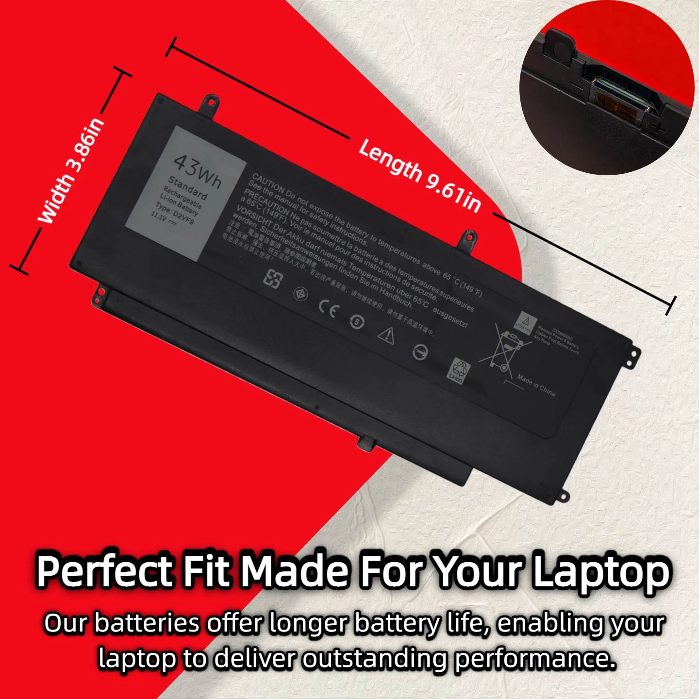 Wholesale And Retail❗❗❗ D2VF9 Battery for Dell Inspiron 15 7547 7548 7549 Vostro 14 5459 0PXR51 PXR51 4P8PH YGR2V 0YGR2V