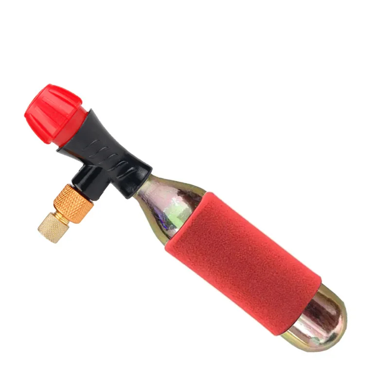 

CO2 Inflator Head For Motorcycle Car Tire With Red Protective Foam Cover Portable Field Kit