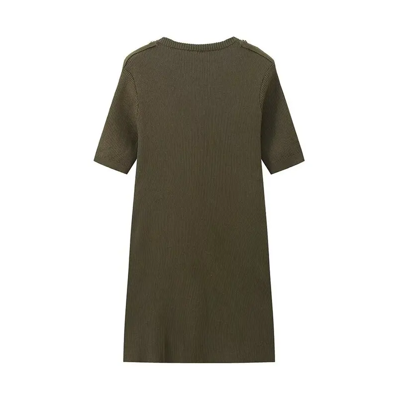 2024年秋新作 レディース デザイン感 スリムフィット 通勤 リブニット ワンピース ショート丈スカート 多機能 おしゃれ ミニ丈ワンピース