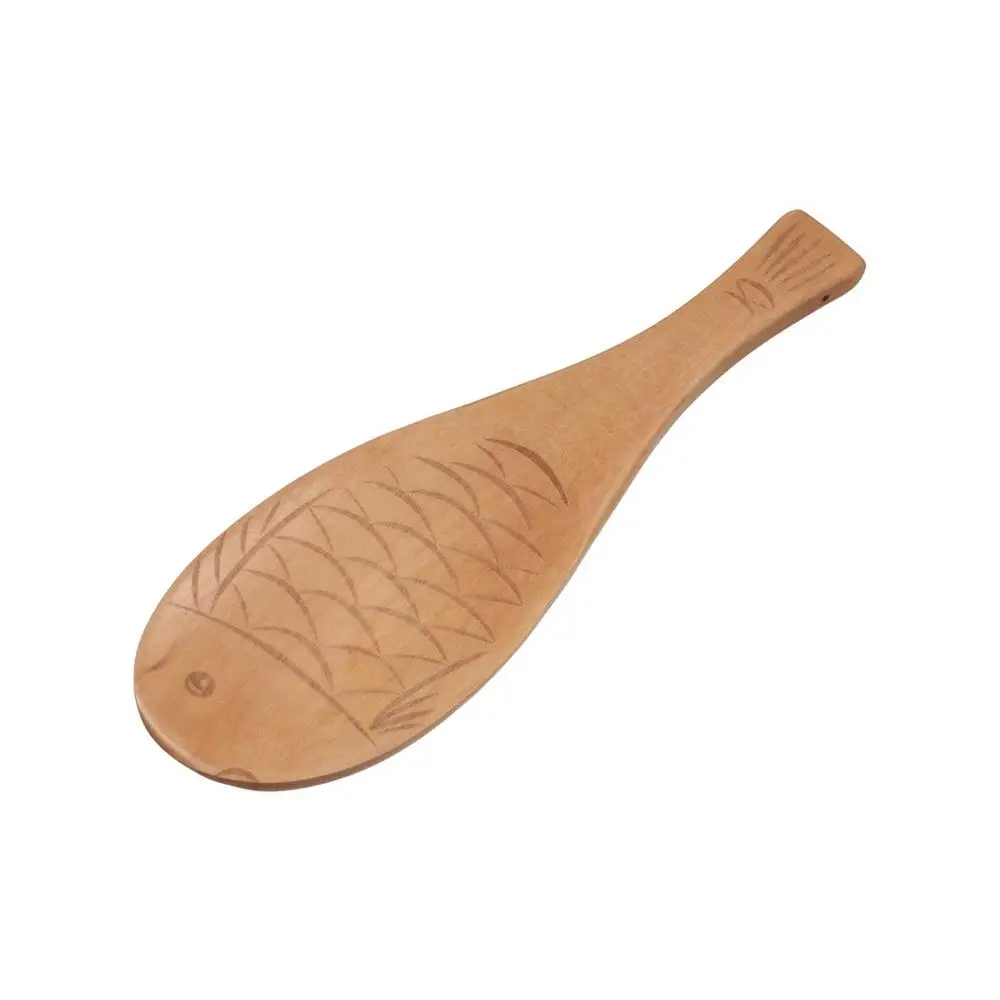 

Kitchen Tableware Natural Easy To Clean Eco-friendly Fish Shaped Serving Spoons Rice Paddle Spatula Rice Scooper