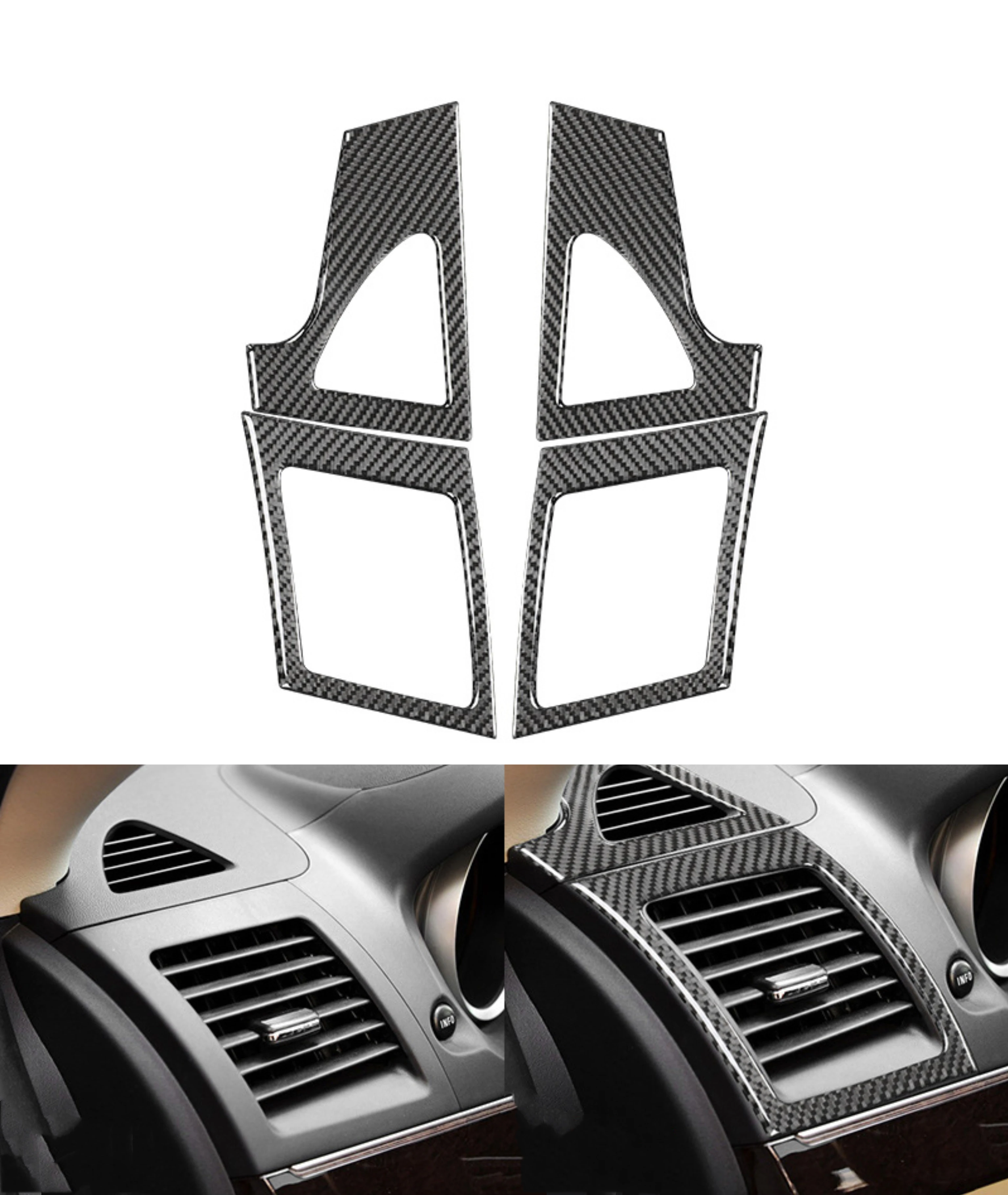 

Air conditioner Outlet Grid Frame Carbon Fiber Sticker For Mitsubishi Lancer EVO X MR 2008-2015 Air Vent Trim Car Accessories