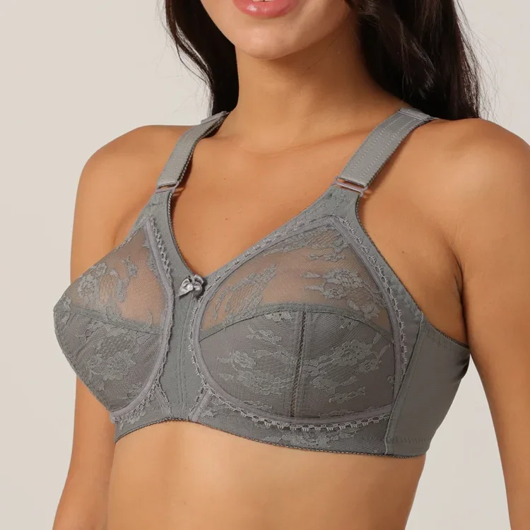 Soutien-gorge sexy en dentelle pour femmes, minimiseur, push-up, figure complète, sans fil, grand sein, grande taille