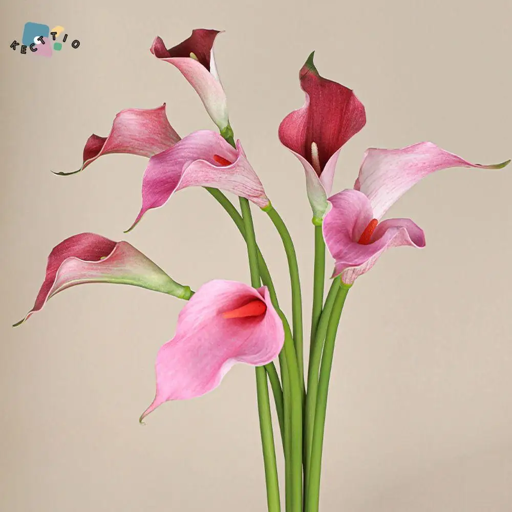 

3pcs 50cm Artificial Calla Flower EVA Handmade Simulation Sea Taro Flower Real Touch Faux Flower Bouquet Home Living Room