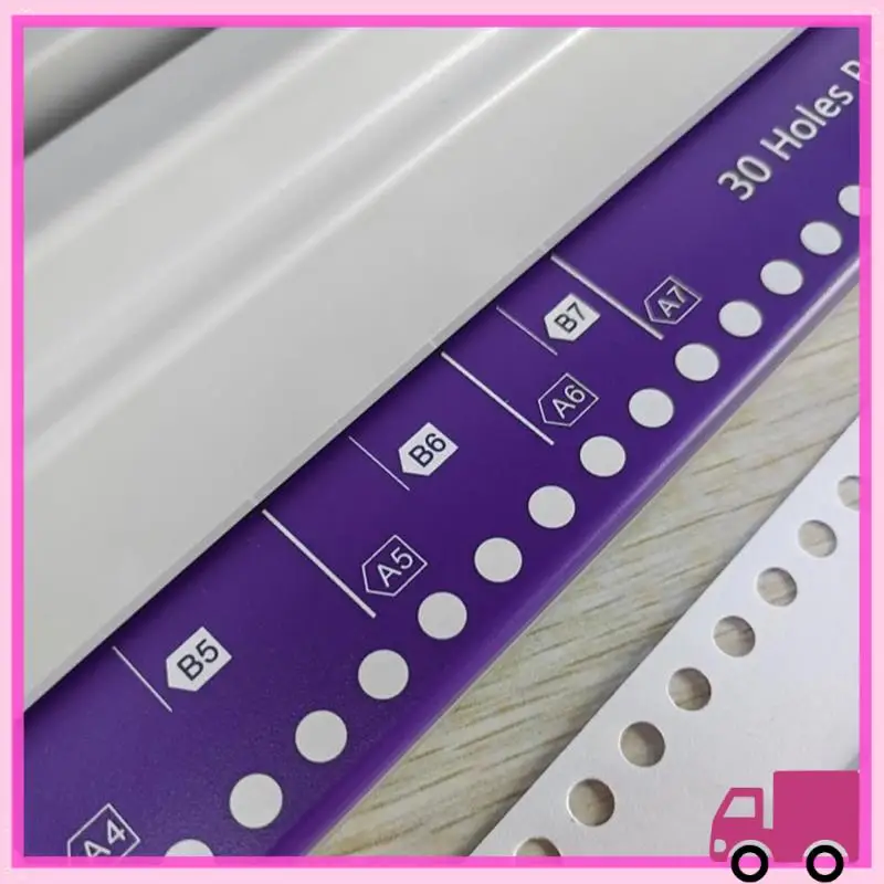 

Compact 30 Hole Punch Binding Machine, Hand Push Loose Leaf Hole Punch, A4 A5 A6 A7 B5 B6 B7 Book Binder Notebook Spiral Binding