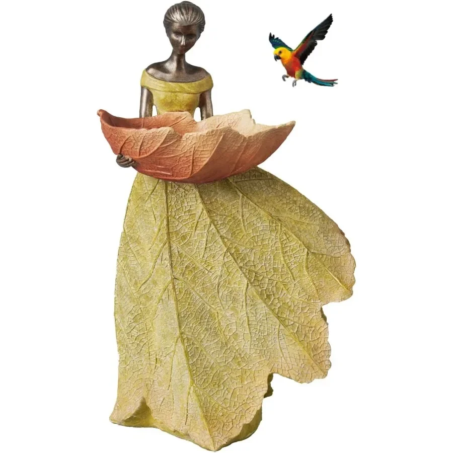 

Fairy Garden Statue Bird Feeder - 12 Inch Fairy Statue for Home Decoration Resin Outdoor Statues for Garden Decoration Best Bir