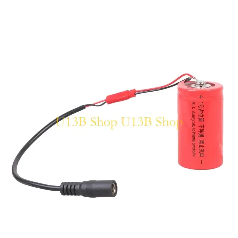 U13B NonFunctional LR20 D Cell Replacement Unit Dummy Battery Adapter Featuring 5.5x2.1mm Female Port For Power Adapters