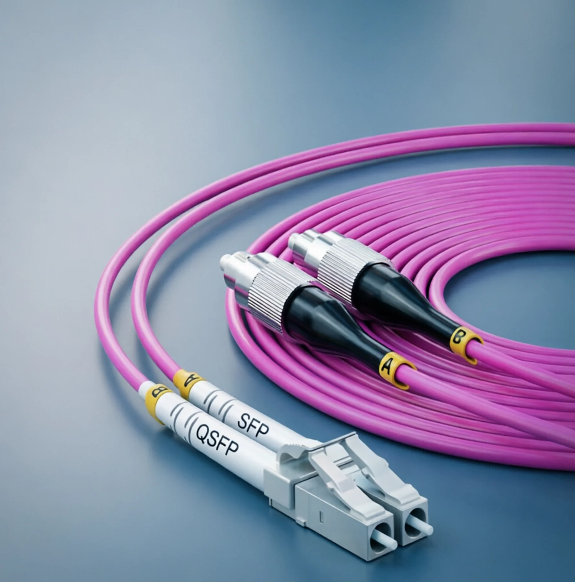 

LC to FC UPC OM4 Fiber Optic Patch Cable 40G Multi Mode Duplex, 50/125μm, OD 2.0mm LSZH