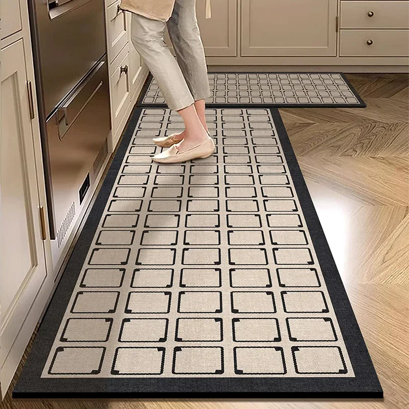 Rugs for Kitchen Pvc Waterproof Vinyl Carpet Home Decor Long Rug Oil-proof Non-slip Floor Mat Custom שטיח מטבח Alfombra Cocina