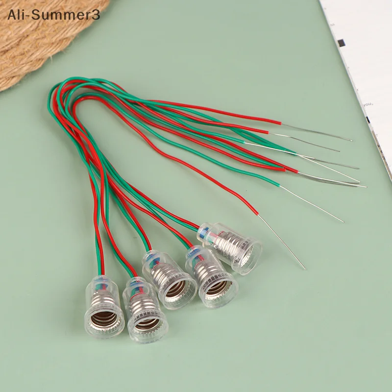 5Pcs Universal E10 Lamp Holder With Wire Small Lampholder E10 Base Experiment Teaching Instrument Base E10 Lampholder Adapter
