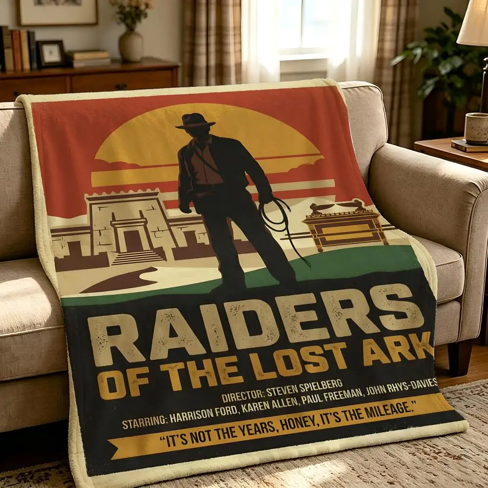movie R-Raiders of the Lost Ark-k Throw Thick Comfort Flannel Quilt, Multi-scene Use Indoor Outdoor Daily Nap