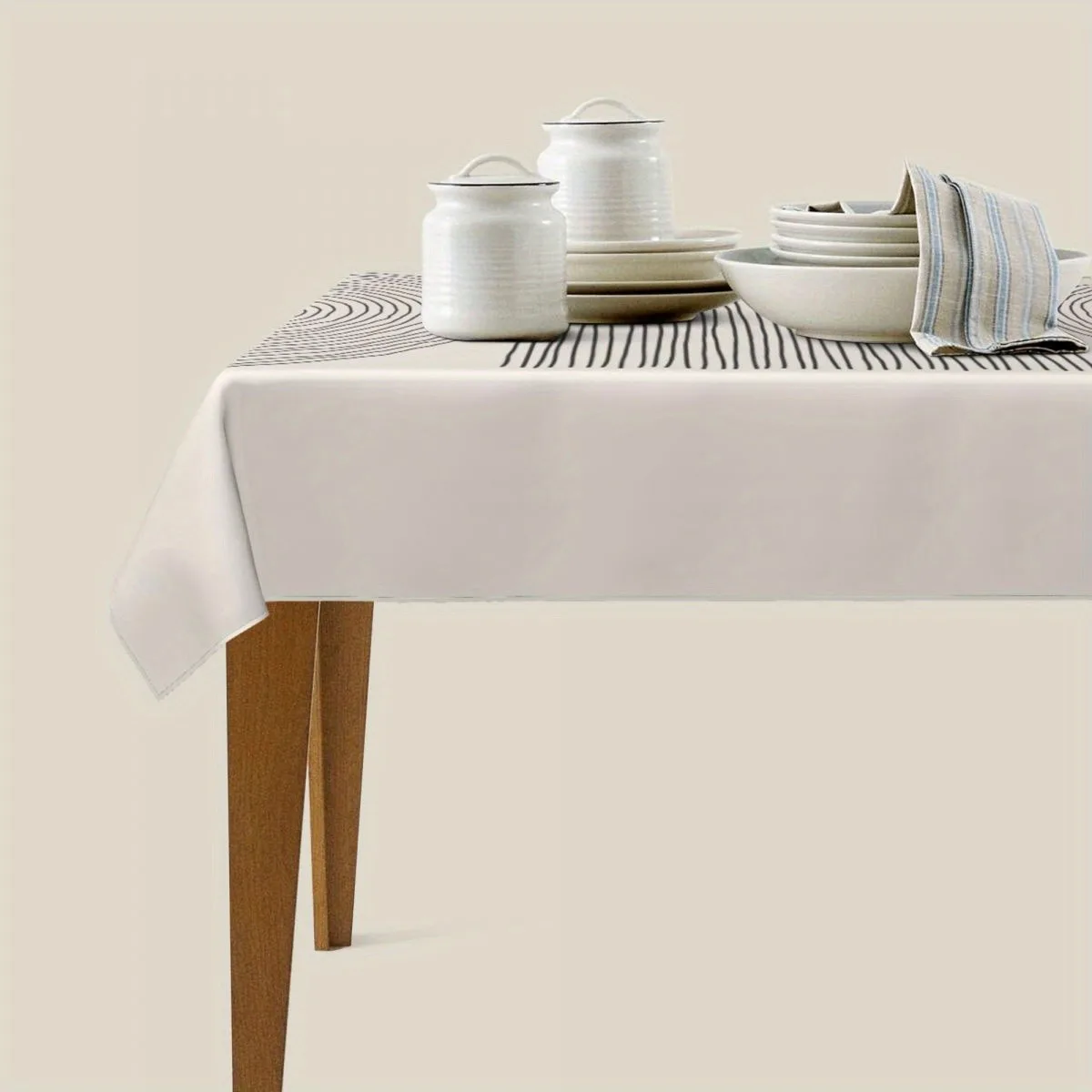 1pc Multi-sized Rectangular Tablecloth - Modern Geometric Art Tablecloth - Washable - Suitable for Home Usezyc