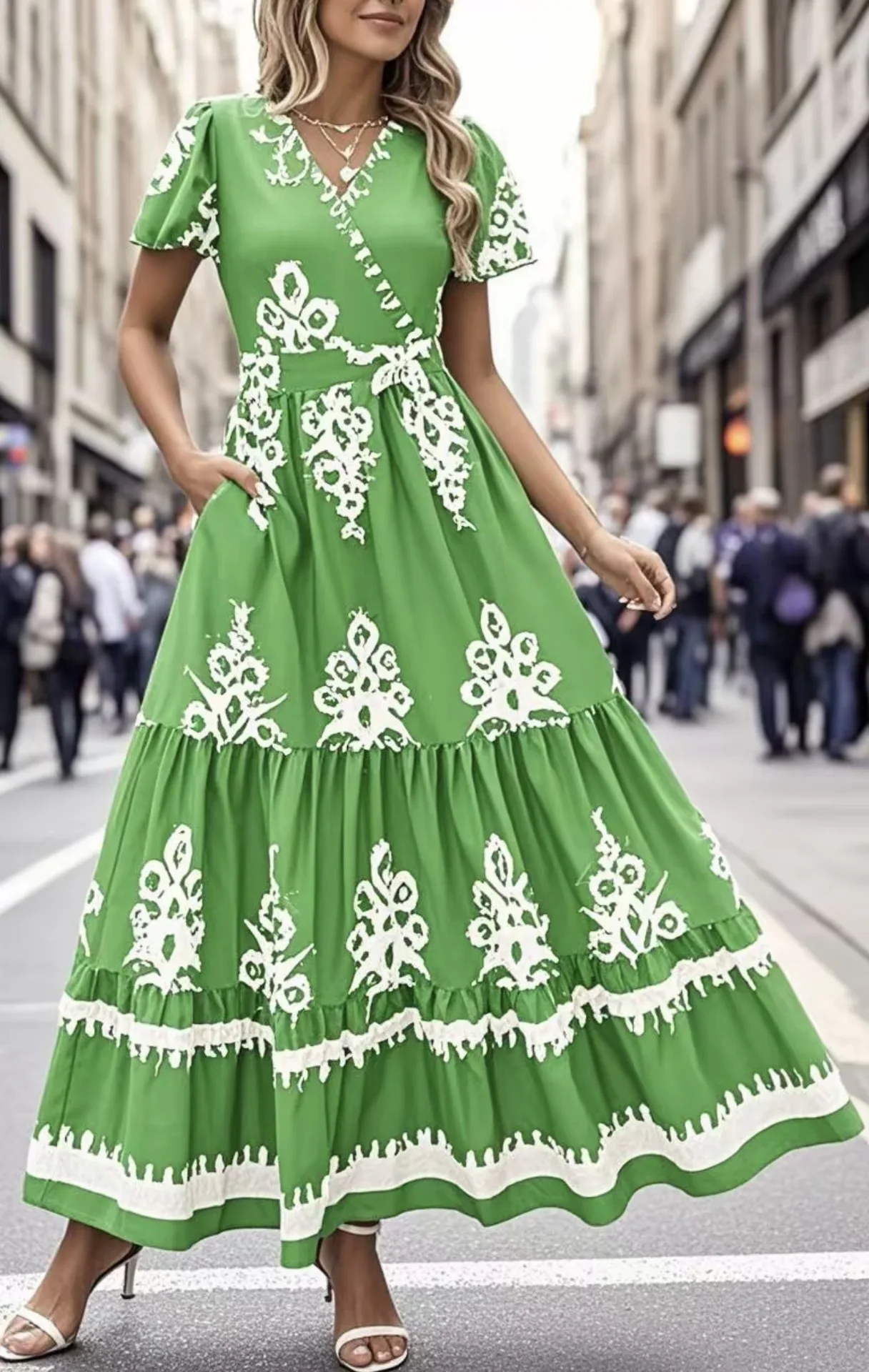 여성 느슨한 여름 꽃 빈티지 섹시한 프릴 인쇄 Befree 드레스 대형 큰 Boho 캐주얼 파티 우아한 Maxi Dresse