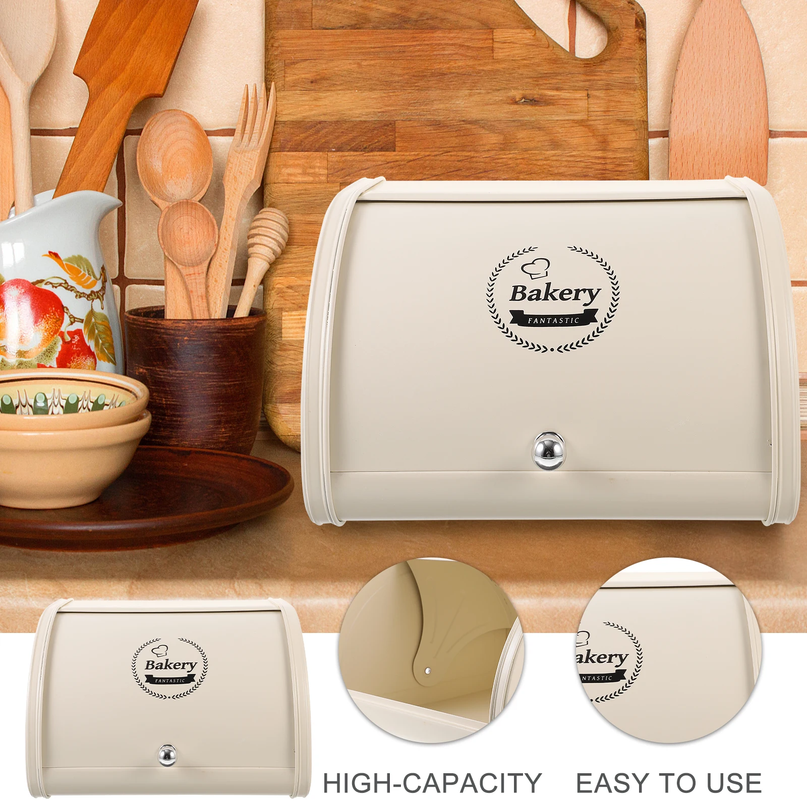 

Bread Box Holder for Kitchen Counter Container Small Bin Countertop Bins Boxes Saver Airtight