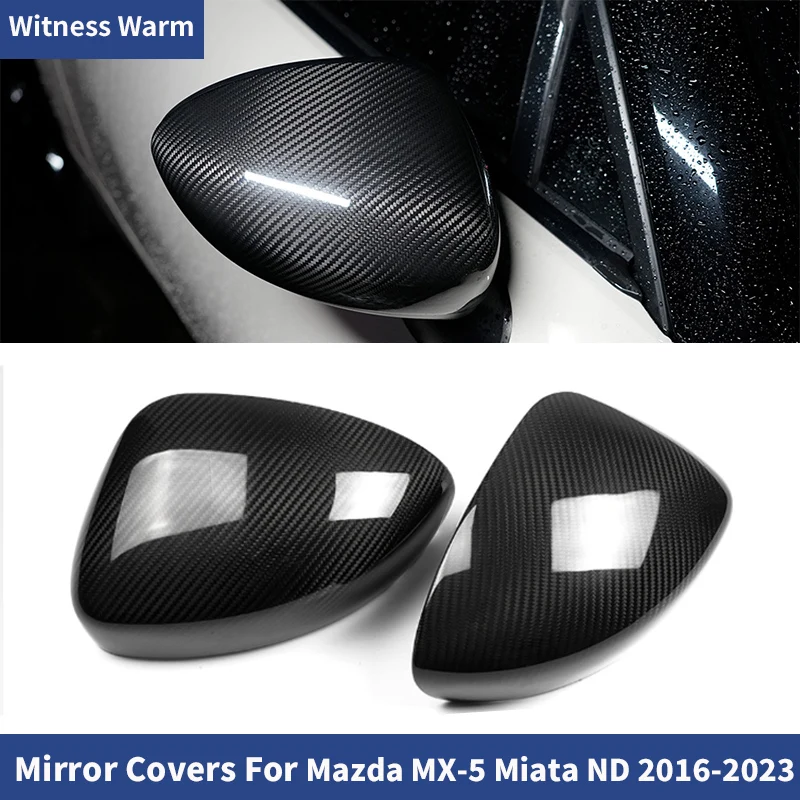 Coques de rétroviseurs latéraux en fibre de carbone sèche pour Mazda MX-5 Miata ND 2016-2023 – Coques de rétroviseurs de course automobiles à ajouter