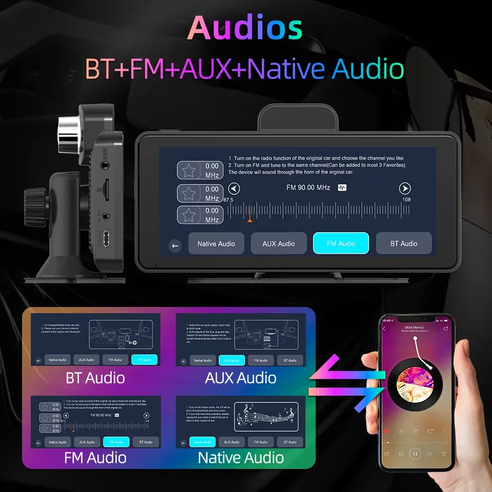 Imagebon H686 Pro 2K + 1080P عدسة مزدوجة AI التحكم الصوتي سيارة DVR اللاسلكية Carplay و Android Auto ADAS Dashcam Wifi FM AUX المتكلم #6