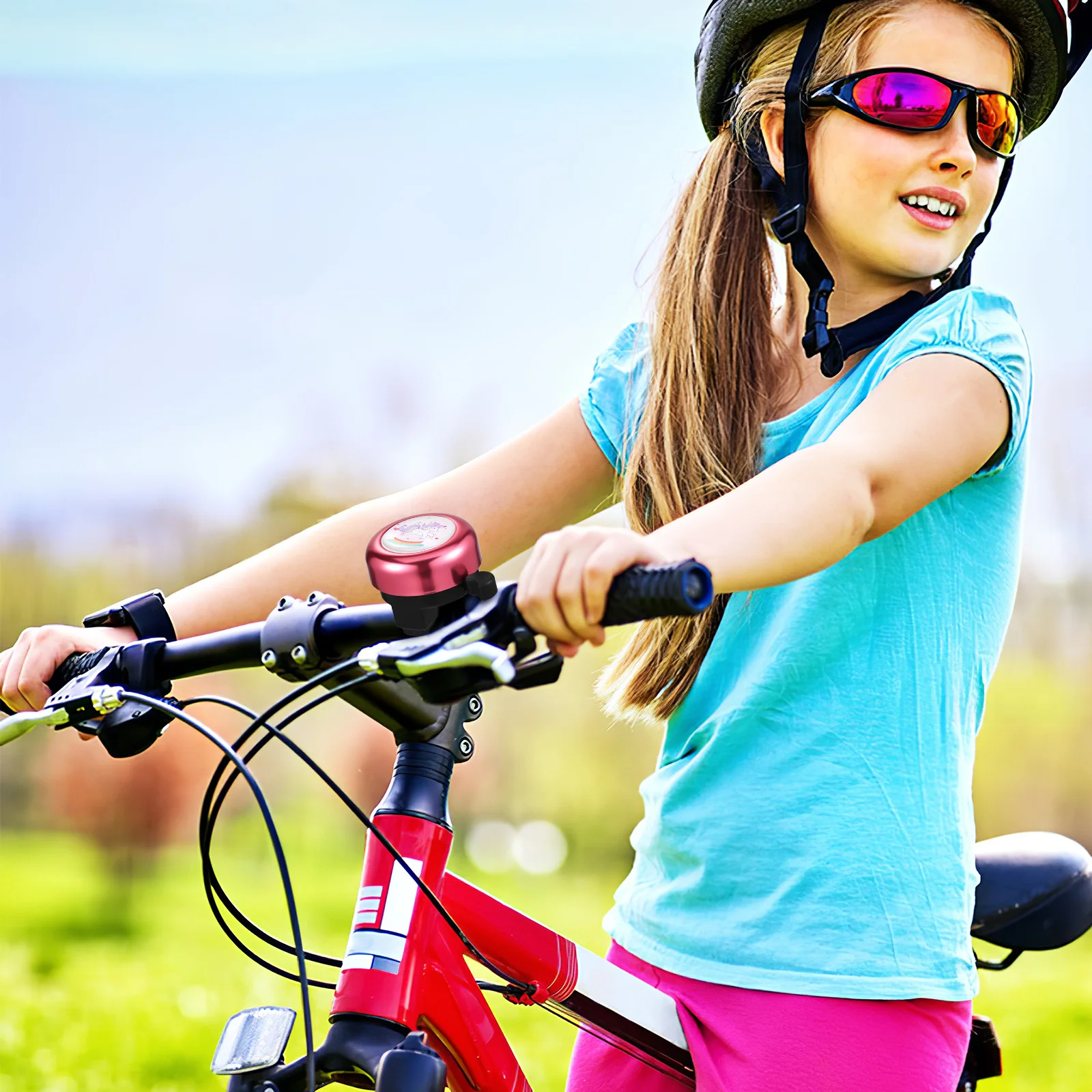 

4pcs Bicycle For Accessories Cute Alloy With Stickers Cycling Outdoor Use Outdoor Bike Bell Road Mountain Bike Bell