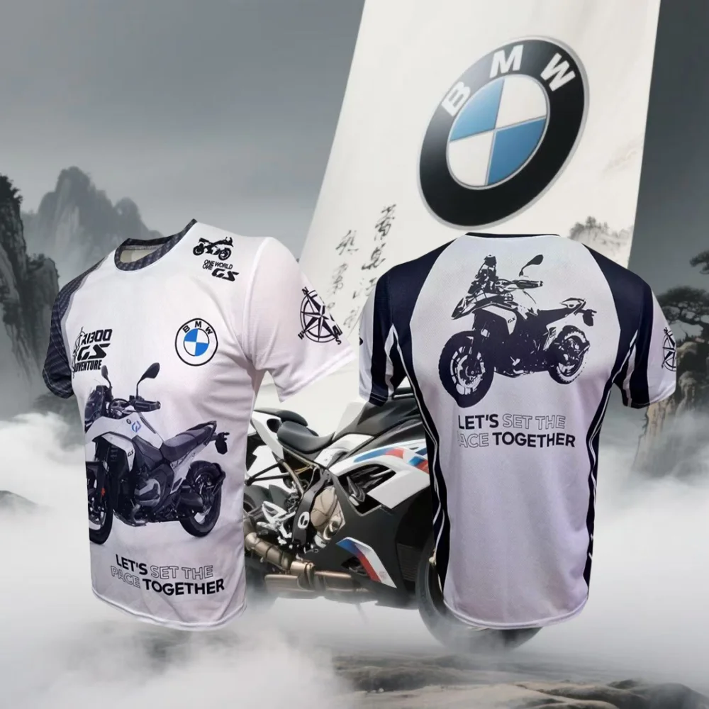 

2025 Summer BMW R1300GS Motorcycle Men's Quick Dry T-Shirt Cycling Suit Racing Suit New Short Sleeve Casual Breathable Fashion