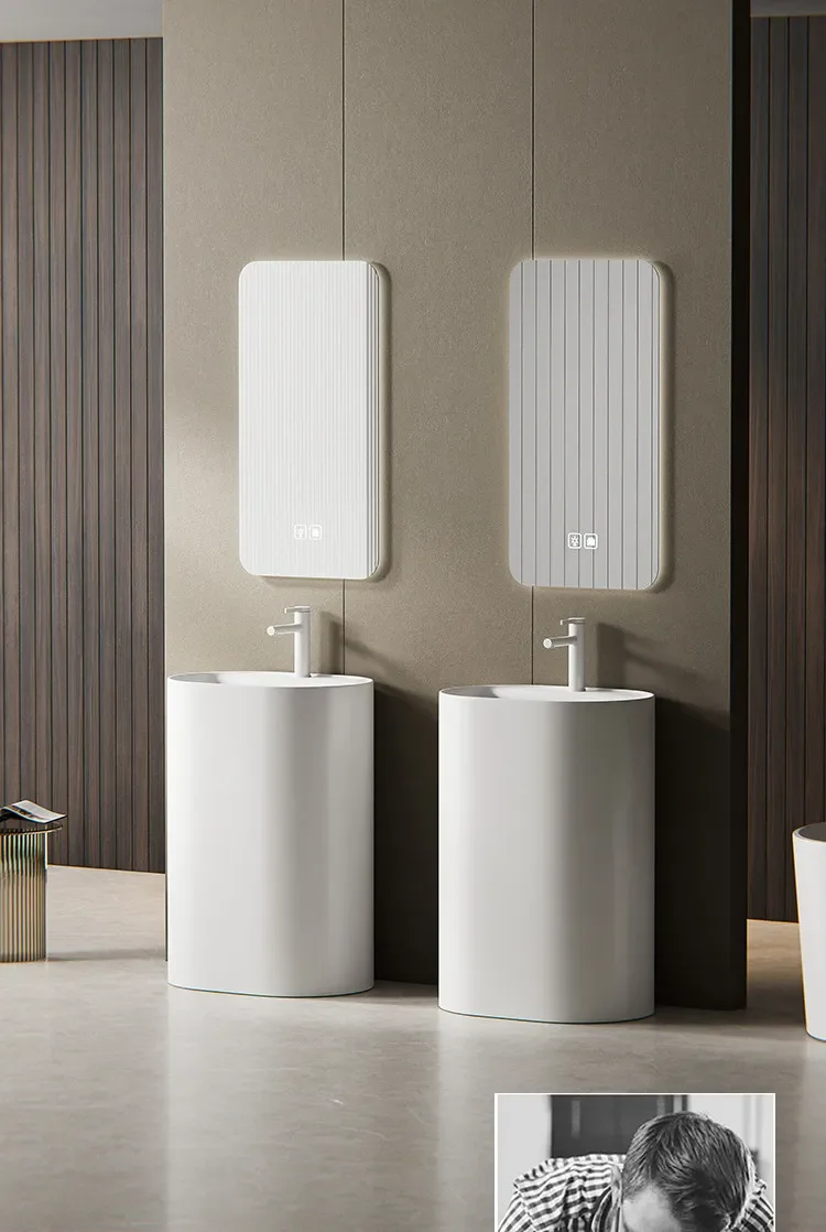 column basin ceramic floor-to-ceiling washbasin hotel column-type washbasin balcony bathroom small apartment washbasin