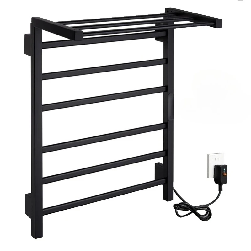 Electric Towel Warmers Heated Towel Rack With Timer Foldable Shelf Smart Heated