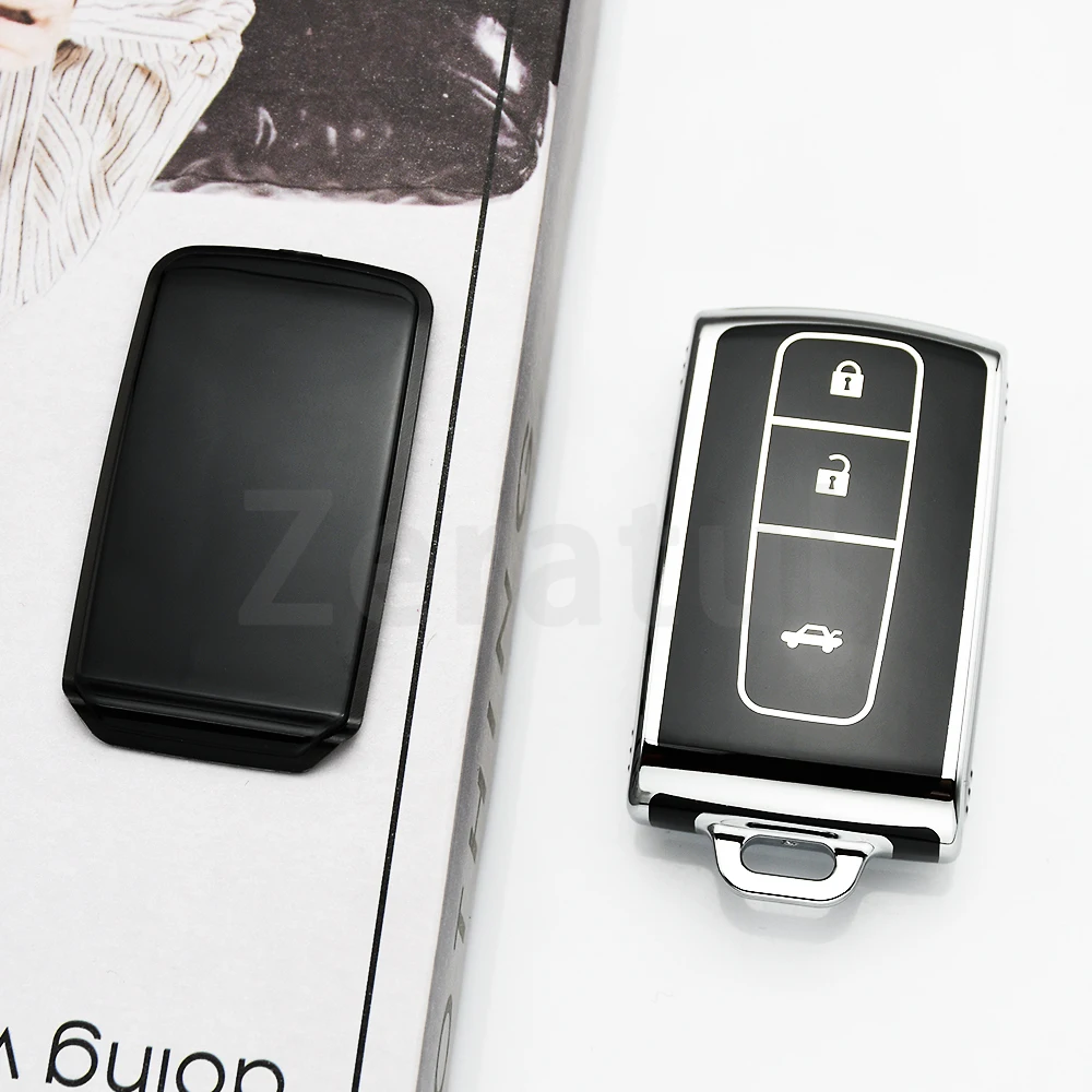 

Модный чехол-брелок из ТПУ для ключей Toyota Prius, Corolla, Verso, Camry с 3 кнопками, защитный корпус для автомобильного ключа-пульта, держатель для бесключевого доступа