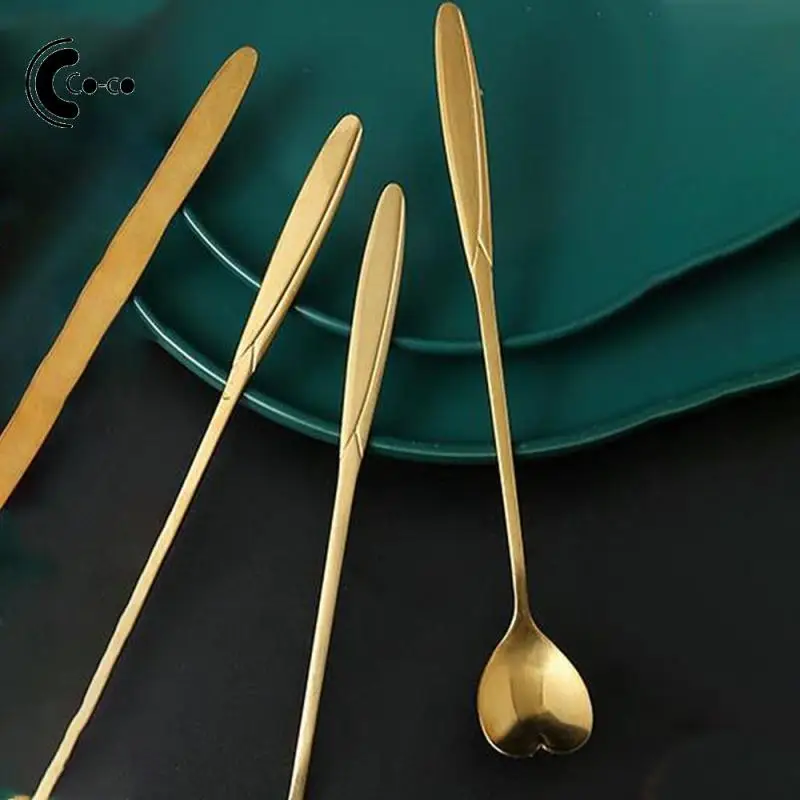 Small Spoon Dessert Honey Long Handle Stainless Steel Spoon Seasoning Coffee Spoon Light Meticulous 18cm Long Extended Creative