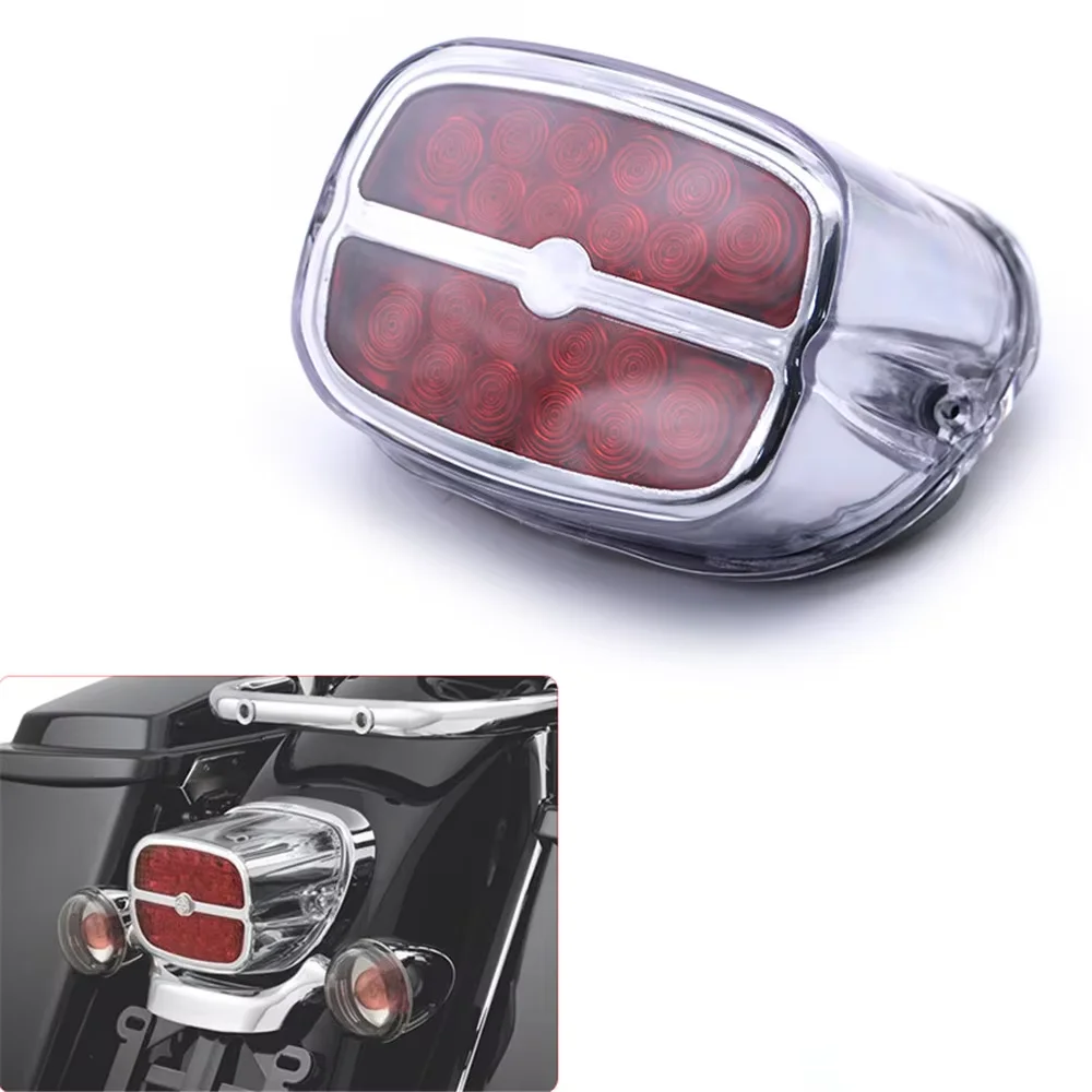 Motorcycle Red Lens LED Tail Brake Light Rear Lamp for Harley Sportster Roadster 1200 XL 883 Springer Heritage Softail Cross