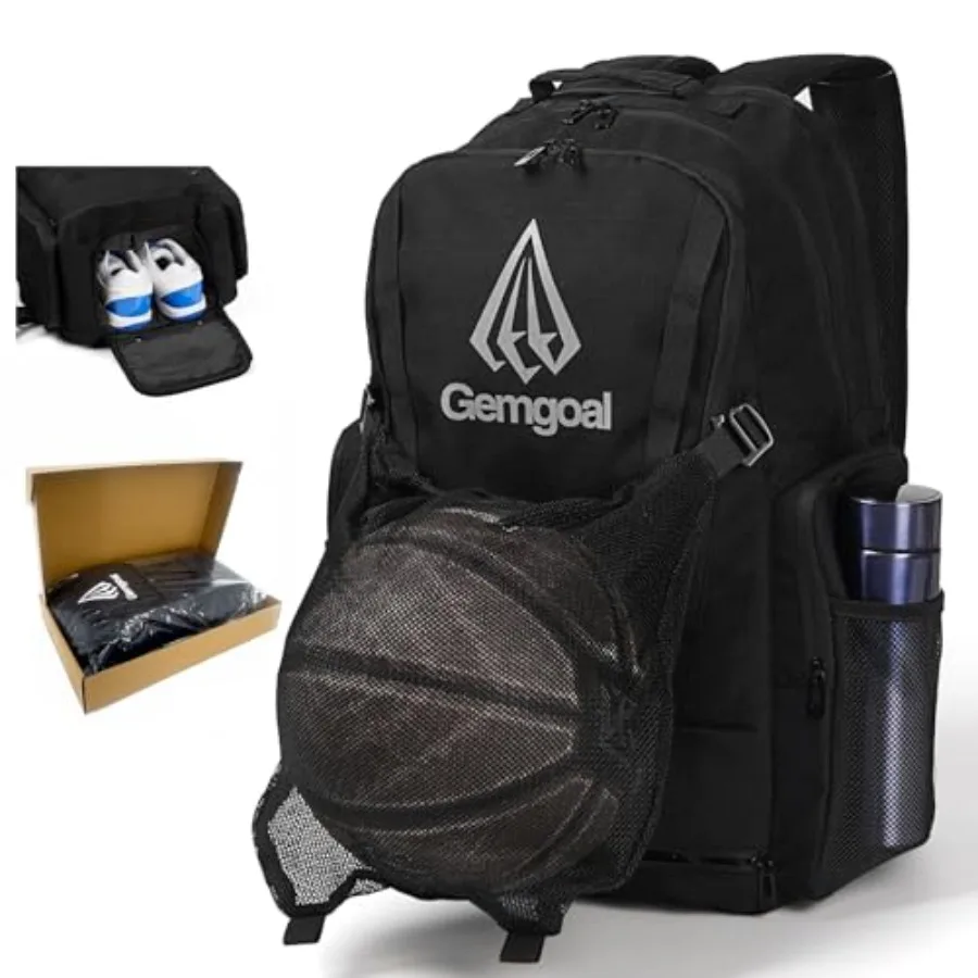 42L Basketball Bag with Ventilated Shoe Compartment and Detachable Ball MeshPro Basketball Backpack for Boys with Wet Dry Separ