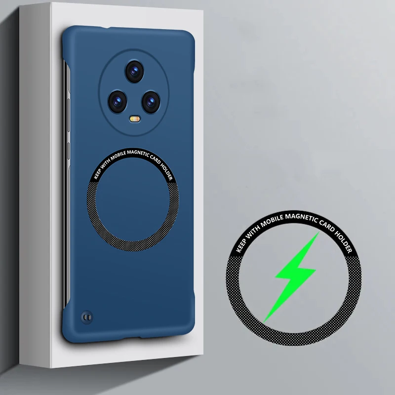 

Ультратонкий безрамный чехол с магнитной катушкой для телефона Honor Magic 7 6 5 3 Pro 4 Lite 5G с жестким матовым чехлом из ПК