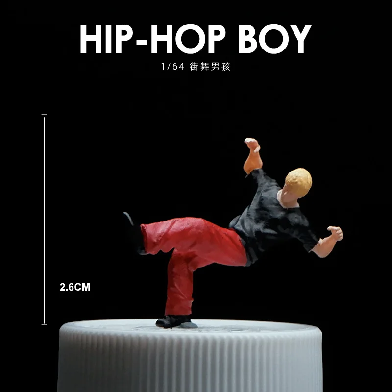 1:64 Anime Hip Hop Mini Puppe Figur Modell Miniatur Fotografie Requisiten Szene Modell DIY Sand Tisch Landschaftsbau Ornament Geschenk