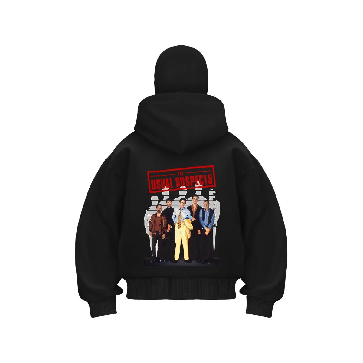 

Usual Suspects Poster Design Warm Winter Men's Balaclava Zip-Up Hoodie Outdoor Casual Wea