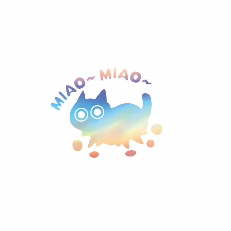 Cute and  Running Cat MIAO, Creative Decal for Cars, Motorcycles, Glass Window, Triangular Window, and Fuel Tank Cap Decoration