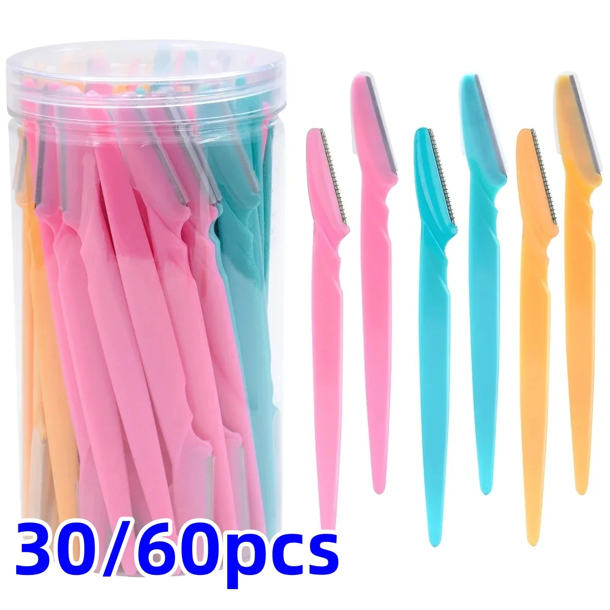 12/30/60Pcs Eyebrow Razor Facial Razor for Women Multipurpose Exfoliating Dermaplaning Tools with Precision Cover Safety Beauty