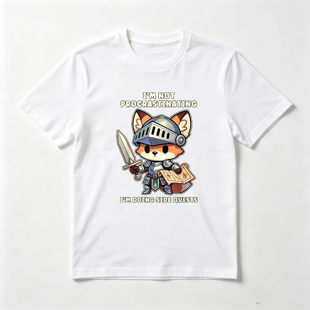 I'm Not Procrastinating I'm Doing Side Quests Gamer T-Shirt Casual Fashion Loose Harajuku ACG Cosplay Otaku Tshirt Summer Tees